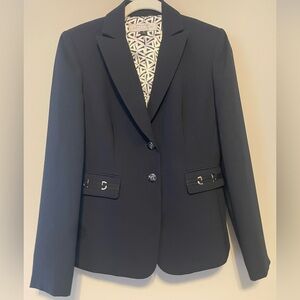 Tahari ASL Black Women's Blazer with Silver Accents